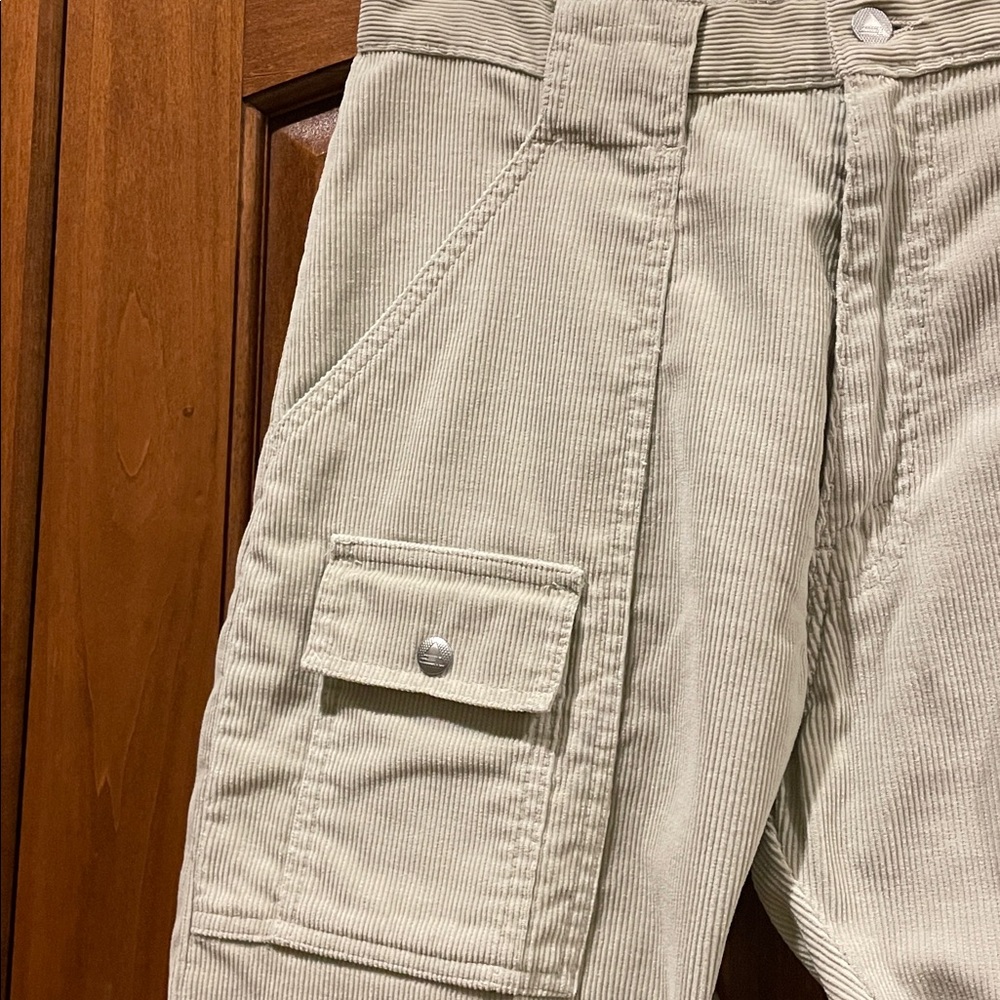 VTG Levis Silver Tab 90’s Men Loose Wide Leg Utility Tan Corduroy Pant NWOT’s 34 - Picture 5 of 14